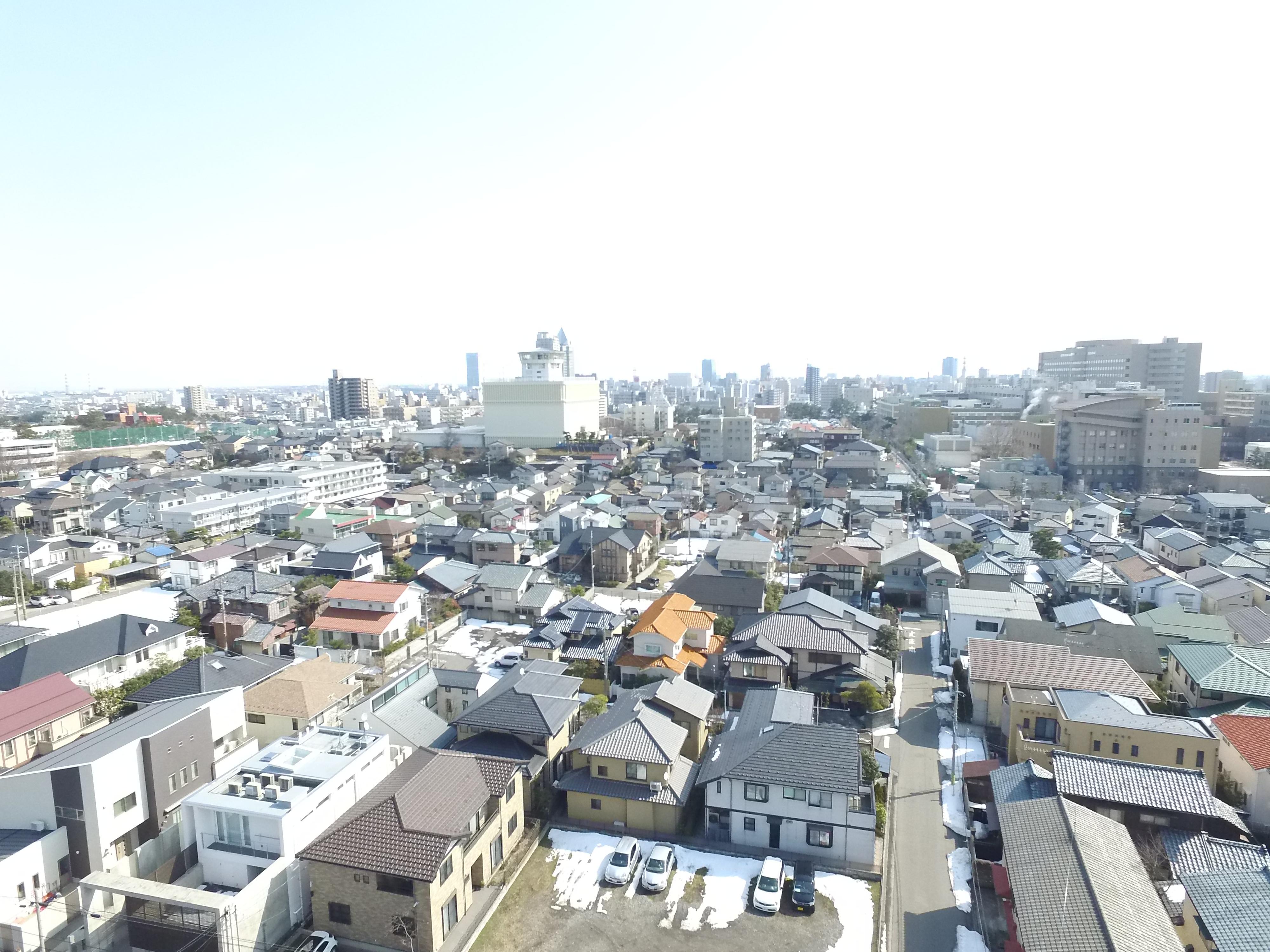 新潟市中央区上空です。
